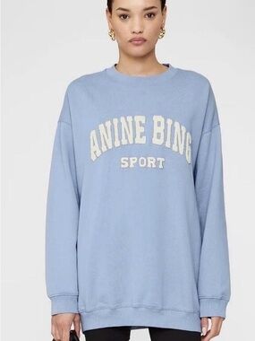 Anine Bing Light Blue 'Anine Bing Sport' Crewneck Sweater